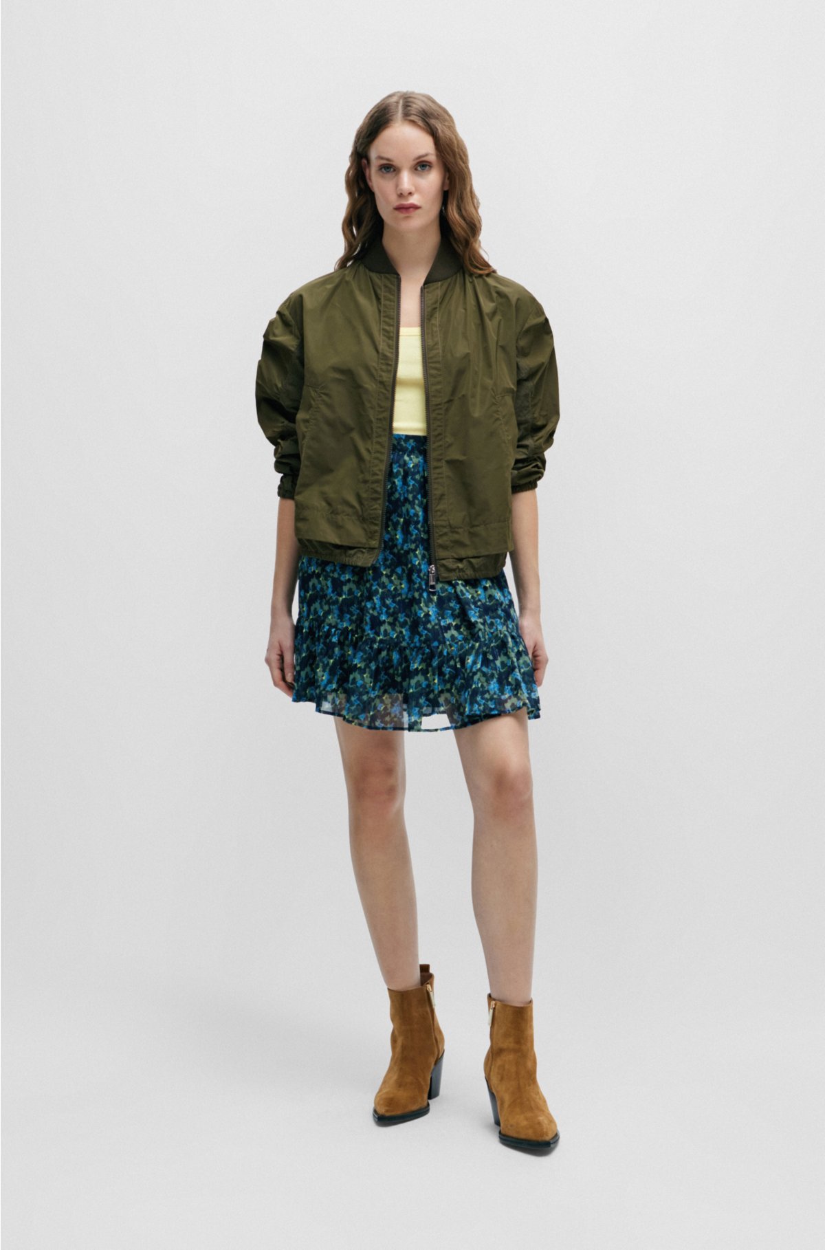 Water-repellent jacket in a relaxed fit, Dark Green