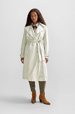 Long white trench outlet coat