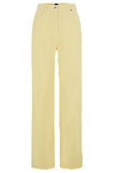 Regular-fit trousers in cotton-blend corduroy, Light Yellow