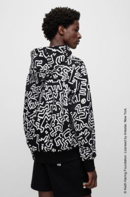 BOSS - Genderneutraler BOSS x Keith Haring Hoodie aus Baumwolle mit  speziellem Artwork