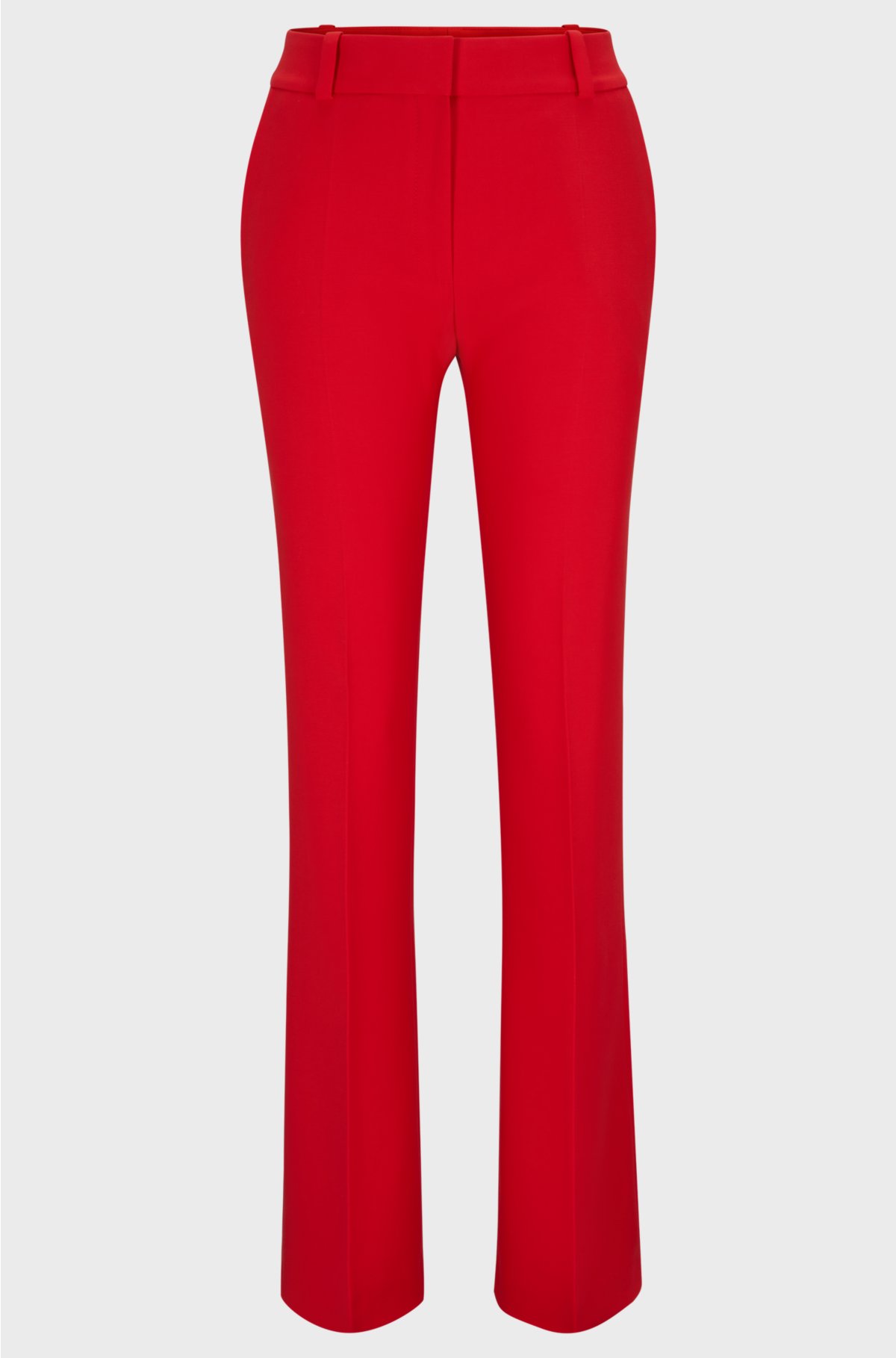 Regular-fit boot-cut trousers in stretch fabric, Red