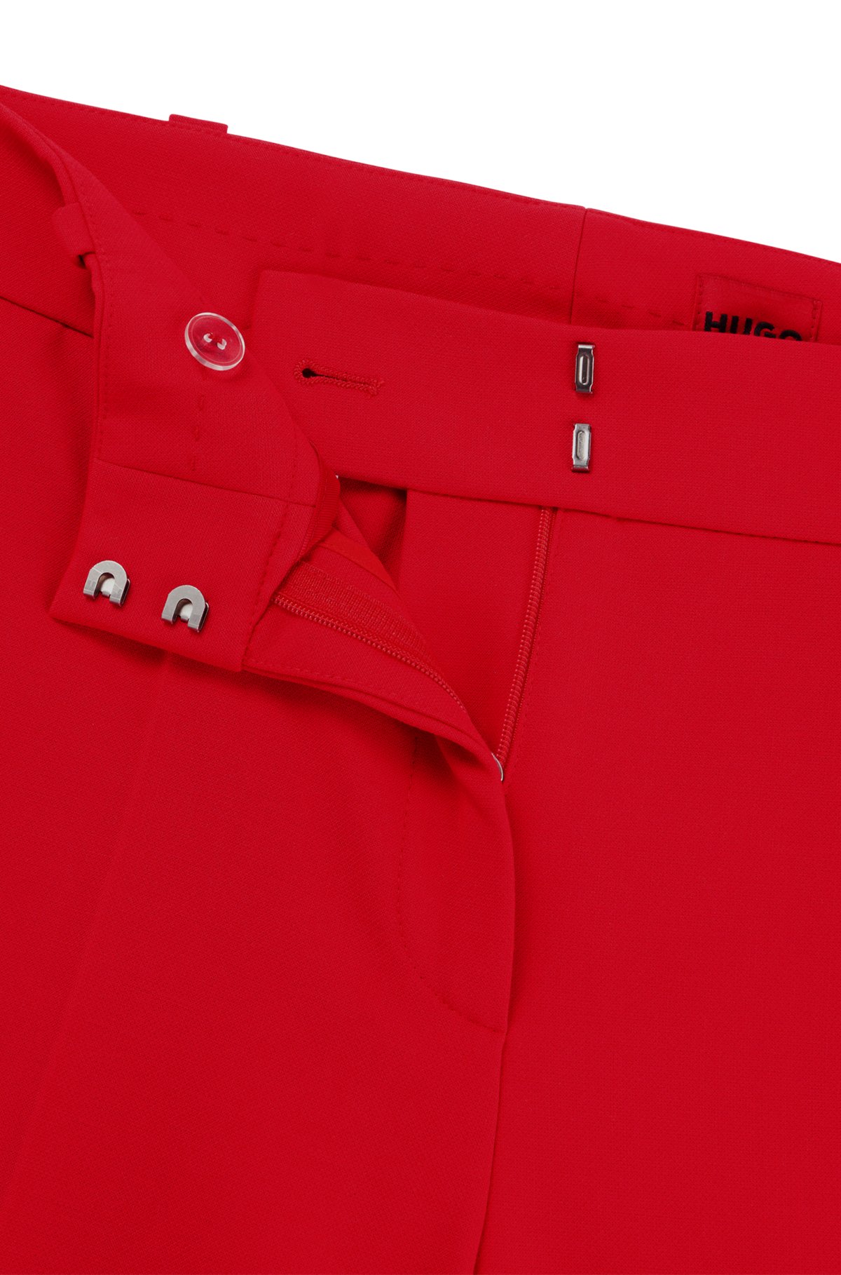 Regular-fit boot-cut trousers in stretch fabric, Red