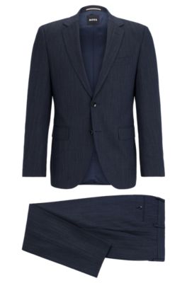 BOSS - Regular-fit suit in a micro-patterned wool blend