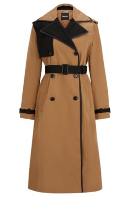 BOSS - Water-repellent trench coat with contrast details