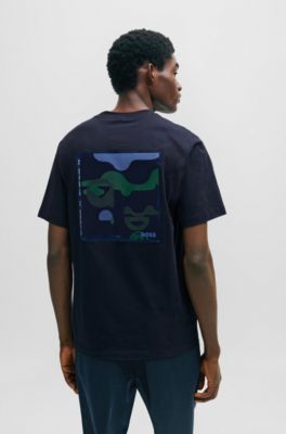 BOSS Cottonjersey regularfit Tshirt with seasonal artwork