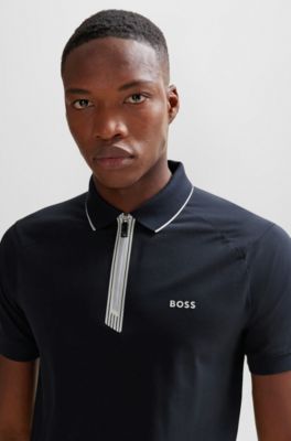 BOSS - Slim-Fit Poloshirt aus Stretch-Baumwolle mit 