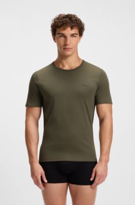 Three-pack of underwear T-shirts in cotton, Blue / White / Green