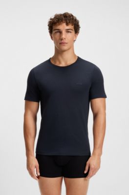 Lot de trois t-shirts en coton, Bleu / Blanc / Vert