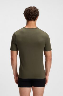 Three-pack of underwear T-shirts in cotton, Blue / White / Green