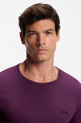 Three-pack of underwear T-shirts with embroidered logos, Purple / Grey