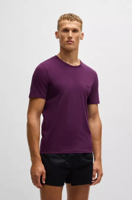 Three-pack of underwear T-shirts with embroidered logos