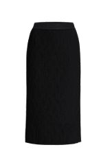 Stretch-tulle skirt with wavy plissé pleats, Black