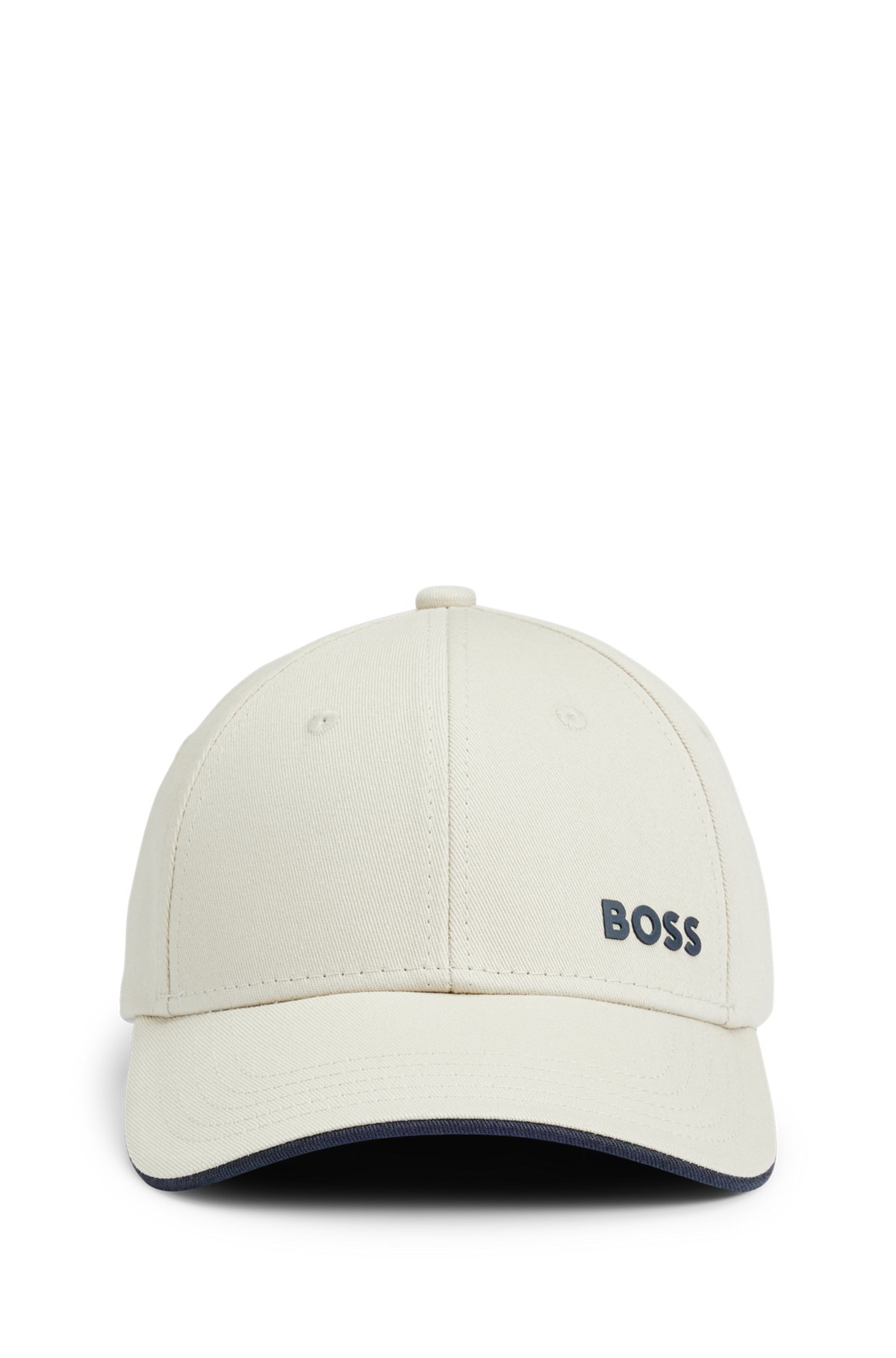 Cotton-twill cap with printed logo, Light Beige