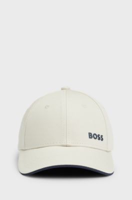 Cotton-twill cap with printed logo, Light Beige