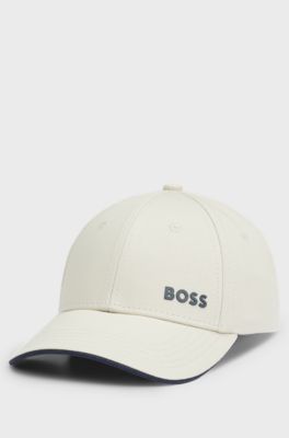Cotton-twill cap with printed logo, Light Beige