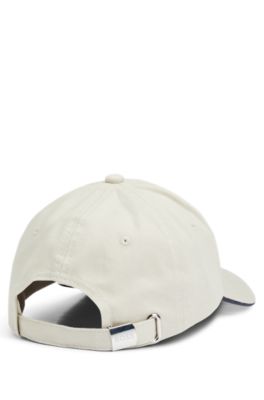 Cotton-twill cap with printed logo, Light Beige