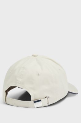 Cotton-twill cap with printed logo, Light Beige
