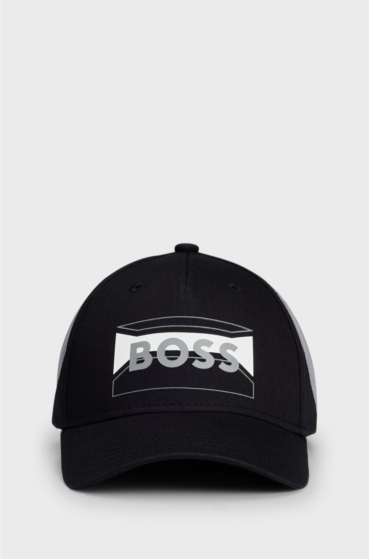Cotton-twill cap with contrasting seasonal logo, Black