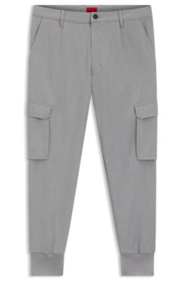 Tapered-fit trousers in stretch gabardine, Grey