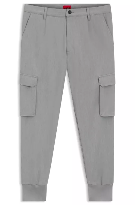 Tapered-fit trousers in stretch gabardine