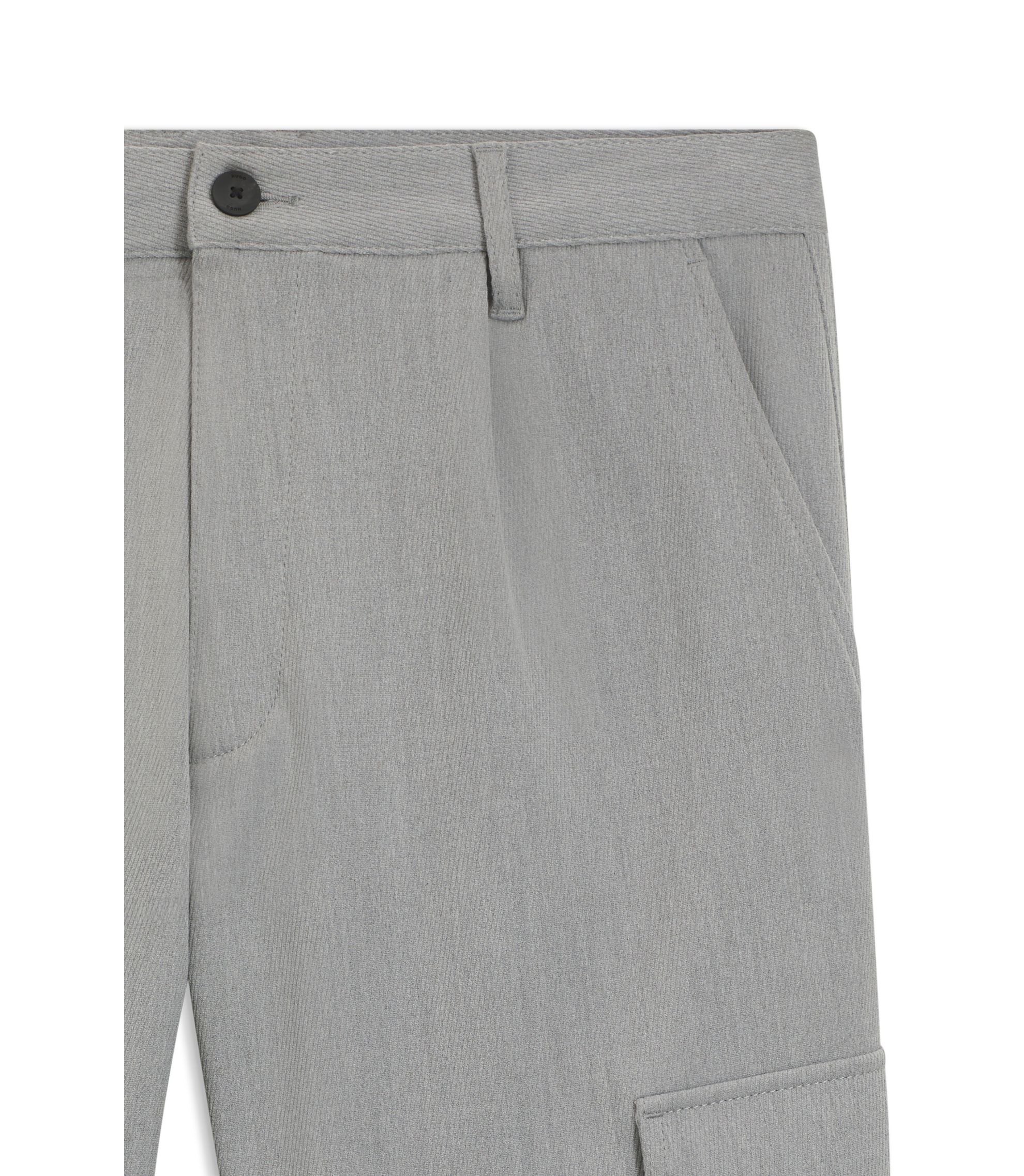 HUGO - Tapered-fit trousers in stretch gabardine - Grey