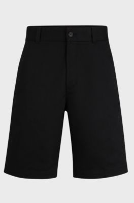 Regular-fit shorts with slim leg and buttoned pockets, Black