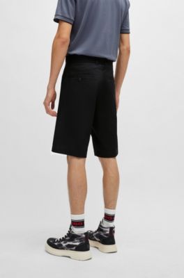 Short Regular Fit &agrave; jambes slim et poches boutonn&eacute;es, Noir