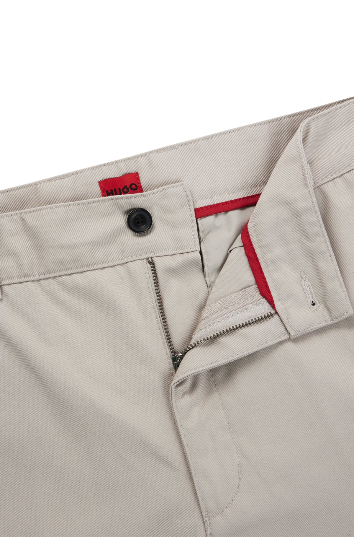 Regular-fit shorts with slim leg and buttoned pockets, Light Grey