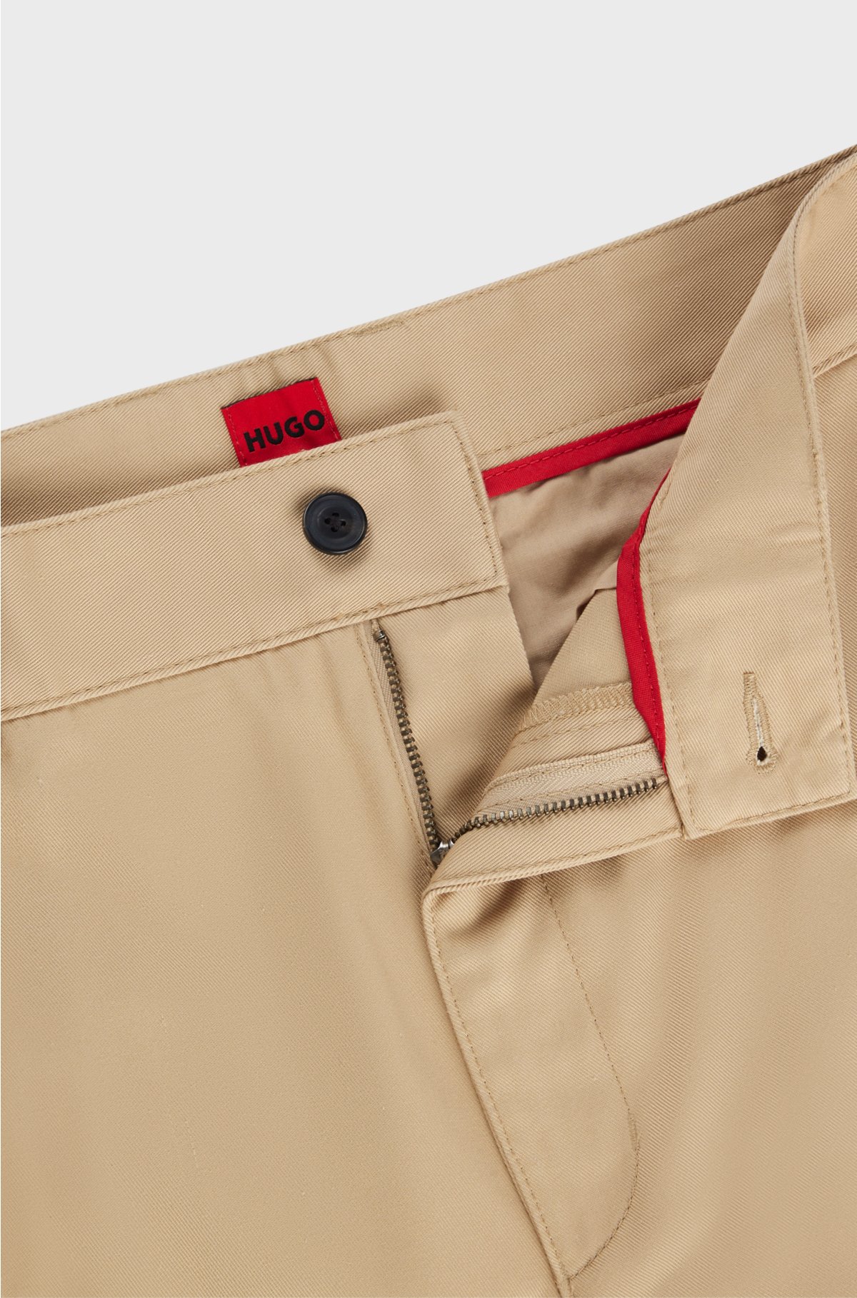 Regular-fit shorts with slim leg and buttoned pockets, Beige