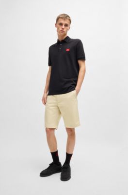 Regular-fit shorts with slim leg and buttoned pockets, Light Beige