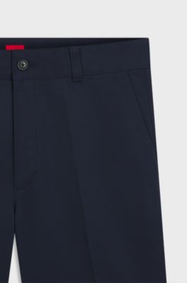 Regular-fit shorts with slim leg and buttoned pockets, Dark Blue