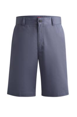 Hugo Regular-fit Shorts With Slim Leg And Buttoned Pockets In Blue