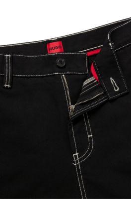 HUGO - Regular-Fit Hose aus schwerer Baumwolle 