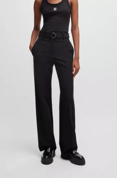 Pantalon Regular Fit avec ceinture ajustable avec boucle en D
