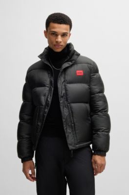 HUGO logo-plaque puffer jacket - Black