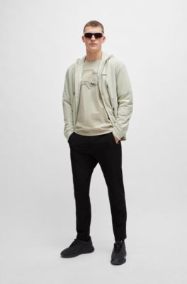 BOSS - Relaxed-Fit Overshirt mit Kapuze und Logo-Detail