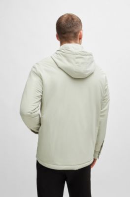 BOSS - Relaxed-Fit Overshirt mit Kapuze und Logo-Detail