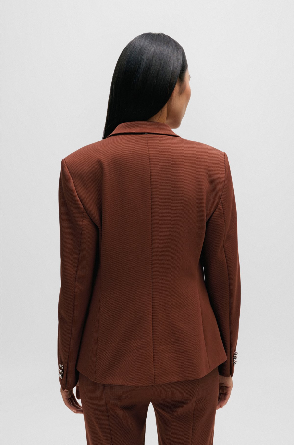 Regular-fit jacket in stretch twill, Brown
