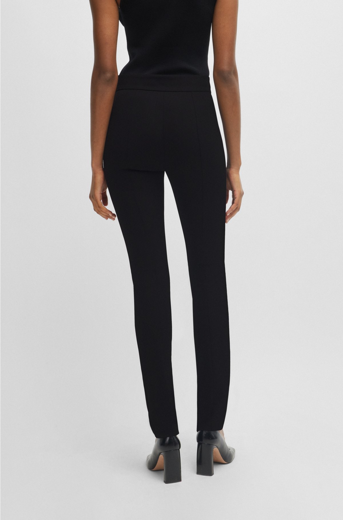 Extra-slim-fit trousers in quick-dry stretch cloth, Black