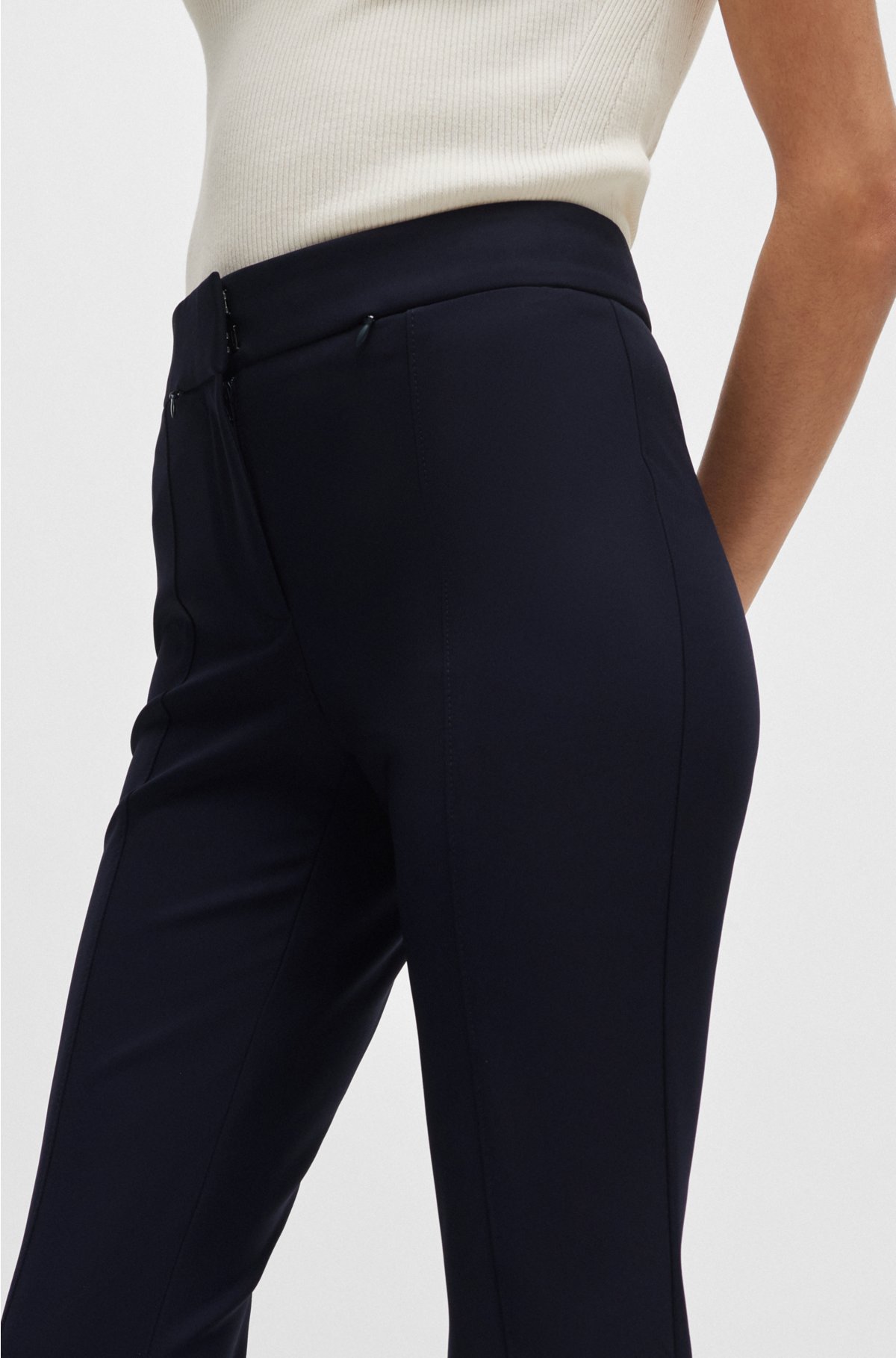 Extra-slim-fit trousers in quick-dry stretch cloth, Dark Blue