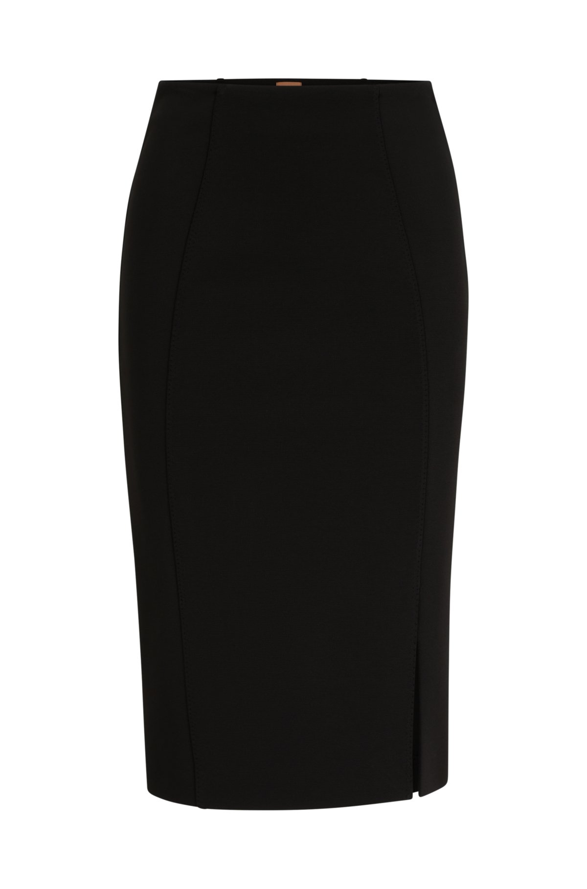 BOSS - Pencil skirt in stretch fabric with front slit