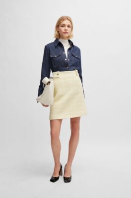 BOSS - Aラインスカート イタリアン チェックファブリック 