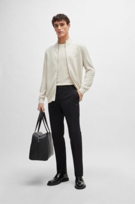 BOSS - Cotton cardigan with embroidered logo in regular fit 