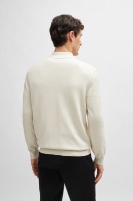 BOSS - Cotton cardigan with embroidered logo in regular fit 