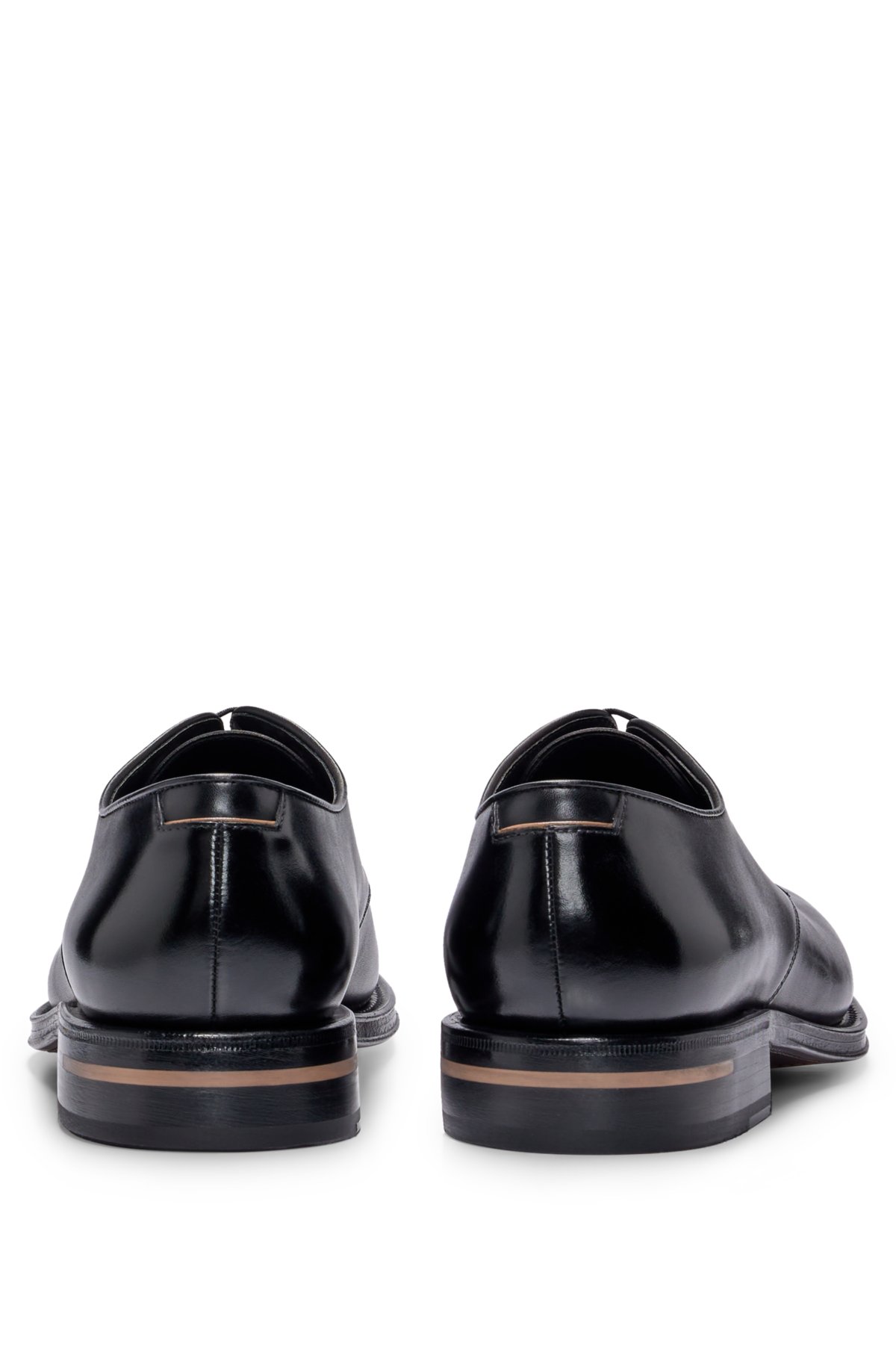 BOSS - Italian-made Derby shoes in burnished leather