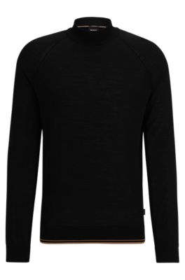 BOSS Mockneck sweater in a wool blend