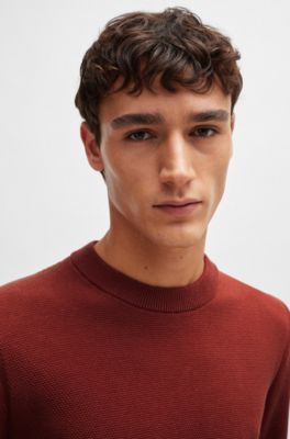 BOSS - マイクロストラクチャード クルーネックセーター コットン 