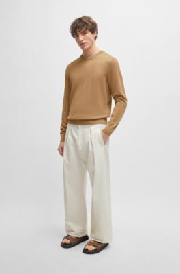 BOSS - マイクロストラクチャード クルーネックセーター コットン 