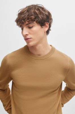 BOSS - マイクロストラクチャード クルーネックセーター コットン 