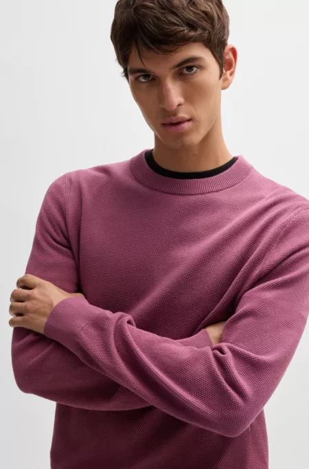 Micro-structured sweater in cotton